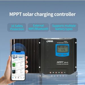 Obus Karavan Mppt Solar Şarj Kontrol Cihazı Hegel Wifi Bağlantılı 30A 12/24V Hegel
